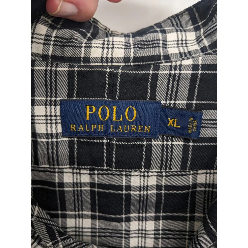 Polo Ralph Lauren‎ Shirt Men XL Blue Plaid Long Sleeve Button Down Preppy Casual